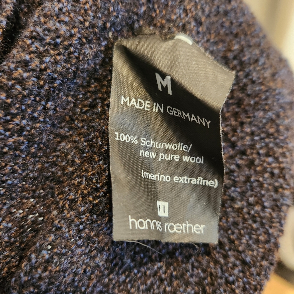 Sz M Hannes Roether 100% Merino Wool Knit Sweater - Picture 5 of 8